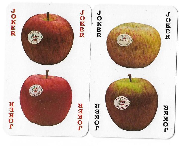 2 jokers uit reclame speelkaarten voor appels, Verzamelen, Speelkaarten, Jokers en Kwartetten, Zo goed als nieuw, Speelkaart(en)