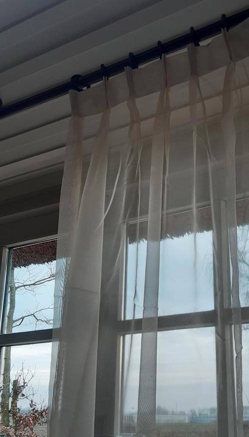 Mooie vitrage creme met plooi, brede zoom diverse maten, Huis en Inrichting, Stoffering | Gordijnen en Lamellen, Gebruikt, 200 cm of meer