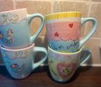 C’est la vie bekers/ mokken Jet ter Steege, Huis en Inrichting, Ophalen, Zo goed als nieuw, Overige stijlen, Kop(pen) en/of Schotel(s)