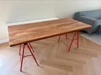 Massief walnotenhout tafelblad 180 x 90 cm dikte 40mm, Ophalen, Design vintage modern retro hout, 50 tot 100 cm, Zo goed als nieuw
