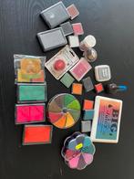 Grote set met stempel inkt en poeder, Hobby en Vrije tijd, Stempelen, Ophalen of Verzenden, Zo goed als nieuw