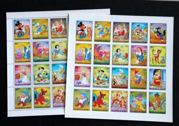 2x Emiraten Fujeira Disney Mickey Donald MNH + ongetand