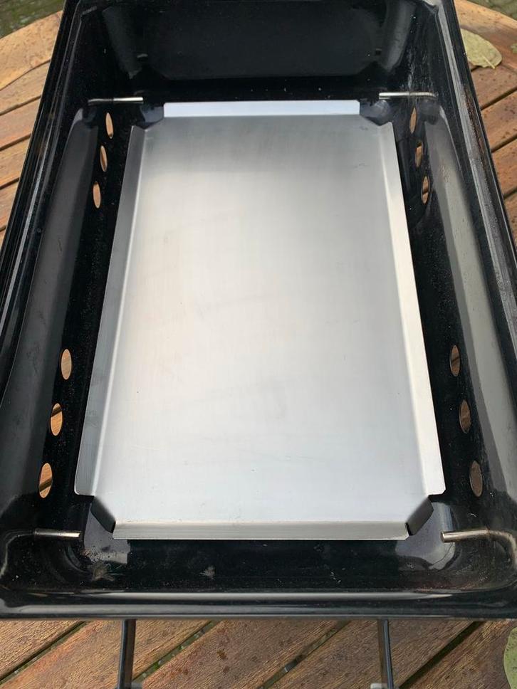 RVS hitteschild & asopvang voor de Weber Go Anywhere, Tuin en Terras, Houtskoolbarbecues, Nieuw, Met accessoires, Ophalen of Verzenden