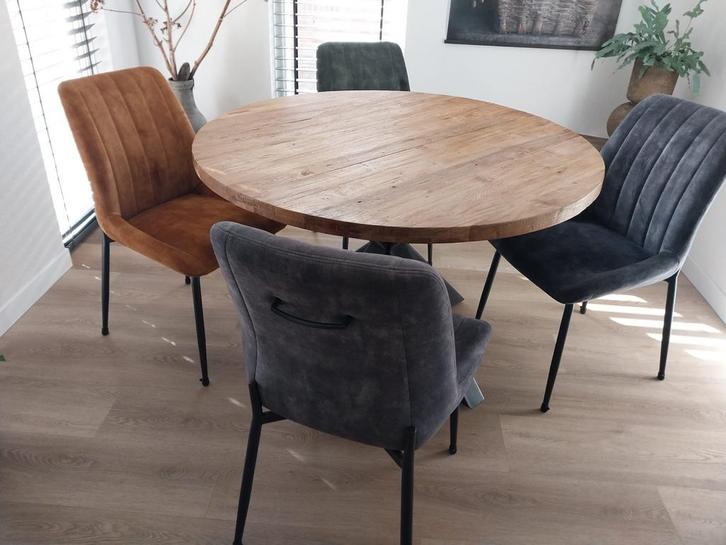 6 stoelen, Huis en Inrichting, Stoelen, Zo goed als nieuw, Vijf, Zes of meer stoelen, Metaal, Stof, Overige kleuren, Ophalen