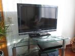 RVS televisiemeubel met draaibaar plateau, Ophalen, 100 tot 150 cm, Zo goed als nieuw, Glas