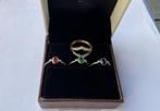 Ring goud met diamanten en emerald, saffier en robijn, Sieraden, Tassen en Uiterlijk, Ringen, Ophalen of Verzenden, Nieuw, Goud