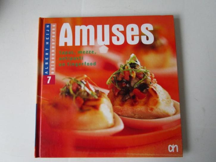 Amuses. Tapas, mezze, antipasti en fingerfood. Albert heijn., Boeken, Kookboeken, Zo goed als nieuw, Voorgerechten en Soepen, Tapas, Hapjes en Dim Sum