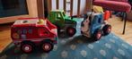 3 houten auto's met rubber wielen., Ophalen of Verzenden, Zo goed als nieuw, Rij- of Hobbelspeelgoed