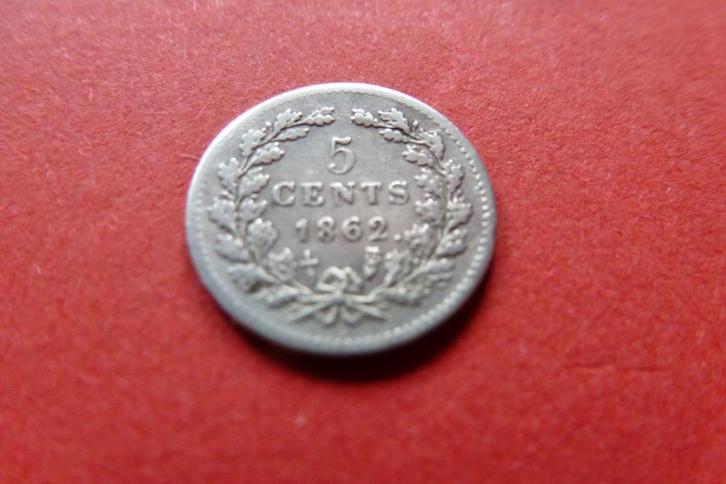 Zeer mooie 5 Cent 1862 van Willem 3; geen bodemvondst!, Postzegels en Munten, Munten | Nederland, Losse munt, 5 cent, Koning Willem III