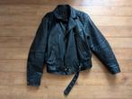 leren jas met rits, dik leer, Ophalen, Maat 52/54 (L), Onbekend, Zwart