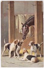 Kaart 1907 Paard met Honden - Hond Illustrator Carl Reichert, Ophalen of Verzenden, Voor 1920, Gelopen, Overige thema's