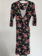 Fos Fashion overslag dames jurk zwart met bloemen en vogels, Kleding | Dames, Maat 38/40 (M), Zwart, Ophalen of Verzenden, Zo goed als nieuw