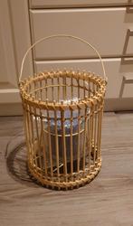 Grote bamboo windlicht lantaarn met kaars NIEUW, Ophalen of Verzenden, Nieuw, 25 tot 50 cm
