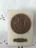 Frans decoratief brocante Saint Hubert plaque op marmer, Ophalen of Verzenden