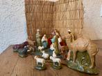 Antiek Gipsen Kerstgroep Kerstkribbe Kerststal Kerst Figuren, Diversen, Ophalen of Verzenden, Zo goed als nieuw