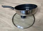 Koekenpan met deksel diameter 28 cm RVS, Huis en Inrichting, Keuken | Potten en Pannen, Ophalen, Nieuw, Rvs, Keramische plaat