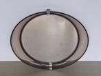 vintage retro rond ovale spiegel in smoke rook lijst 43x50cm, Huis en Inrichting, Woonaccessoires | Spiegels, Gebruikt, Ophalen of Verzenden