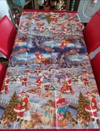 Tafelkleed tafelzeil vinyl kerst kerstmannen blauw Christmas, Ophalen of Verzenden, Zo goed als nieuw