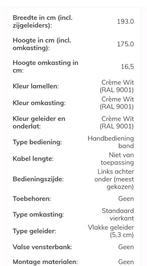 Rolluik,Ral 9001,verschillende lengtes,in doos,Nieuw, Ophalen, Nieuw, Crème of Beige, 150 tot 200 cm