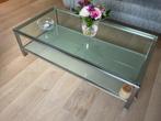 Te koop glazen salontafel, Ophalen, Gebruikt, 100 tot 150 cm, 50 tot 100 cm