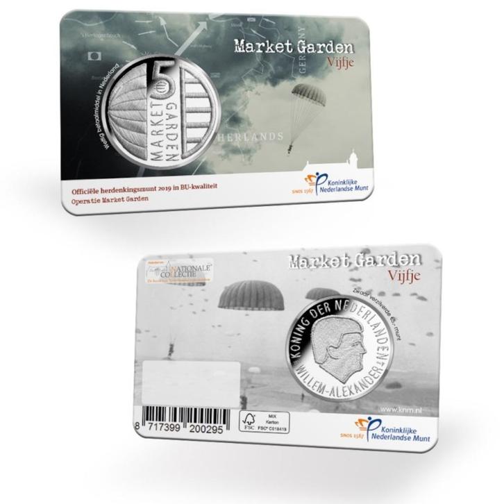 5 Euro Nederland 2019 - Market Garden Vijfje - BU Coincard, Postzegels en Munten, Munten | Europa | Euromunten, Losse munt, 5 euro