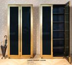 Richmond Interiors Opbergkast Finsbury, zwart en goud, Ophalen, Glas, 50 tot 100 cm, Zo goed als nieuw