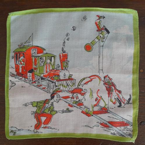 Sapperdeflap! Zakdoekkunst: Piposcene getekend Wim Meuldijk, Antiek en Kunst, Curiosa en Brocante, Ophalen of Verzenden