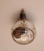 Ajeko, oude kerstbal zilver met 3 sterretjes en twee lijnen, Ophalen of Verzenden