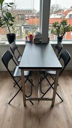 Eettafel (hoog) met 4 stoelen/barkrukken (IKEA), Huis en Inrichting, Complete eetkamers, 4 tot 6 stoelen, Zo goed als nieuw, Ophalen