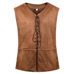 Bruin middeleeuws heren vest piraten kostuum chevalier, Verzenden, Nieuw, Historisch, Kleding