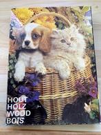 Houten puzzel van Hond met een poesje.  36 stukjes., Minder dan 500 stukjes, Ophalen of Verzenden, Legpuzzel, Zo goed als nieuw