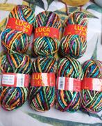 7 bollen wol, meerkleurig met zwart, Ophalen of Verzenden, Zo goed als nieuw, Breien of Haken, Wol of Garen