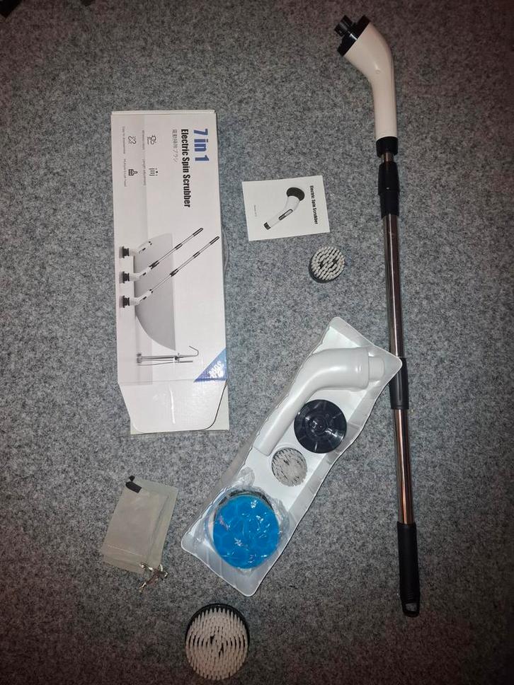 Elektrische 7-in-1 Spin Scrubber, Huis en Inrichting, Schoonmaakartikelen, Bezem of Borstel, Ophalen of Verzenden
