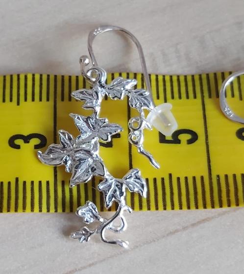Sterling zilveren oorbellen wijngaard klimop plant botanisch, Sieraden, Tassen en Uiterlijk, Oorbellen, Nieuw, Hangers, Zilver