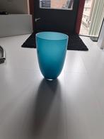Blauwe glazen vaas (aqua), Ophalen, Blauw, Minder dan 50 cm, Glas
