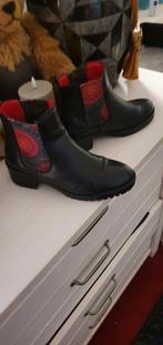 Desiqual  echte leren halve laarsjes mt 37, Ophalen of Verzenden, Zo goed als nieuw, Zwart