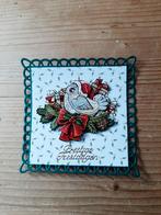Stans kaart opleg met 3d plaatje kerst vogeltje en kadootjes, Ophalen of Verzenden, Nieuw, Kerst