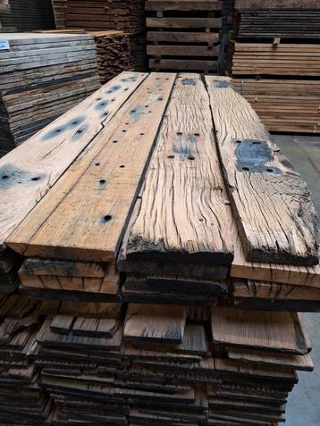 Oud eiken planken  Wagondelen  Spoorplanken wagonplanken   beschikbaar voor biedingen