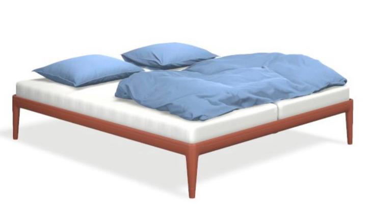 Showroom Auping Essential 140x200 Red incl M line CM7 Matras, Huis en Inrichting, Slaapkamer | Bedden, Zo goed als nieuw, Twijfelaar