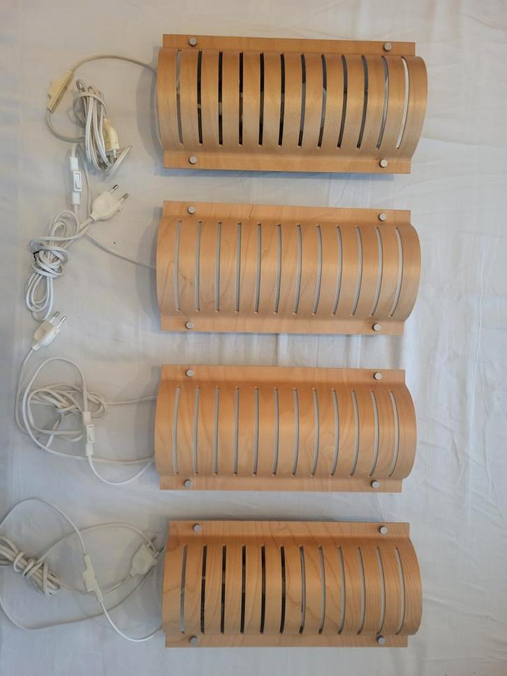 IKEA Vintage Strimma Wandlampen (4), Huis en Inrichting, Lampen | Wandlampen, Gebruikt, Hout, Metaal, Ophalen of Verzenden