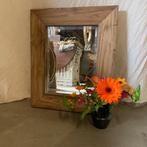 Spiegel (facet)– massief teak lijst - 60 x 50 cm - TTM Wonen, Nieuw, Info@ttmwonen.nl, Minder dan 100 cm, Rechthoekig
