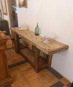 oude houten werkbank met onderblad, bankschroef en lade, Antiek en Kunst, Ophalen