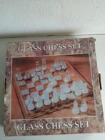 Schaakspel glas 25x25cm, Een of twee spelers, Ophalen of Verzenden, Gebruikt