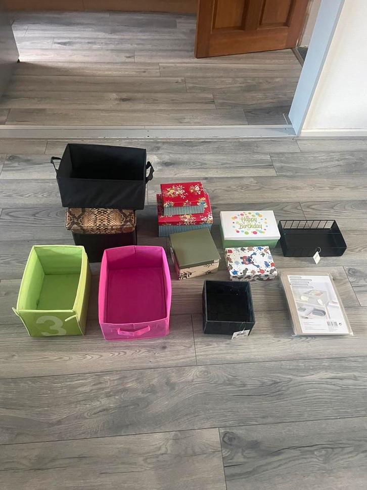 12 mooie Opbergmandjes en Dozen /Sommige nog gloednieuw, Doe-het-zelf en Verbouw, Kratten en Dozen, Zo goed als nieuw, Overige typen