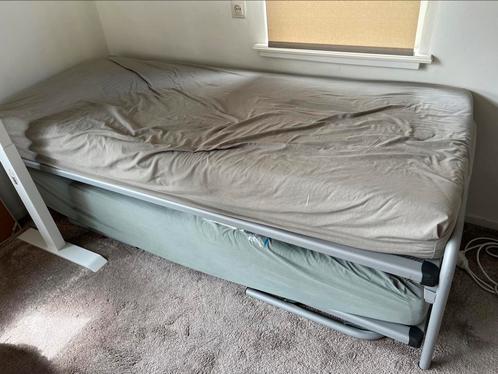 Dubbel divan/bed (doubel bed), Huis en Inrichting, Slaapkamer | Bedden, Gebruikt, Eenpersoons, 80 cm, 200 cm, Stof, Grijs, Ophalen