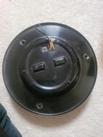 Zwarte Plafonnière met Melkwit Glas, Ophalen of Verzenden, Gebruikt, Glas, Modern