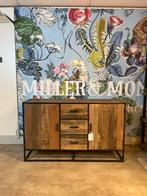 Nieuwe Dressoir Dakota driftwood wrackhout barnwood #105, Klassiek western country stoer hotelsjiek modern, 100 tot 150 cm, Met klep(pen)
