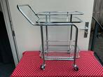 SERVEERWAGEN SERVEER TROLLEY CHROOM BIJZETTAFEL FIFTIES LOOK, Huis en Inrichting, Tafels | Bijzettafels, Metaal of Aluminium, Nieuw
