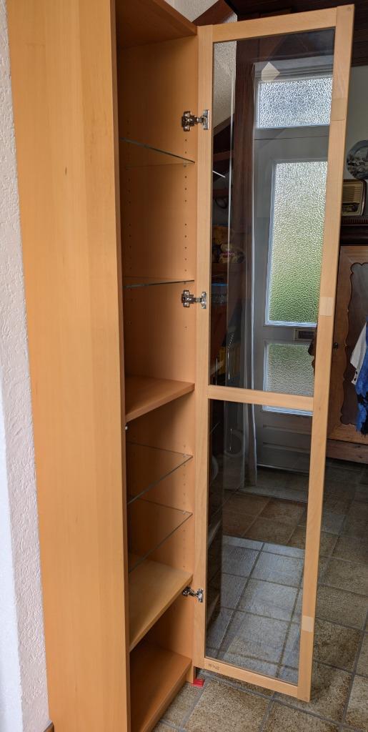 Vitrinekast Billy IKEA 2 planken en 4 glasplaten, Huis en Inrichting, Kasten | Vitrinekasten, Gebruikt, 200 cm of meer, Minder dan 50 cm