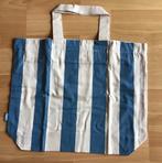 Zomertas blauw gestreept organisch katoen 62x50x16 cm nieuw, Sieraden, Tassen en Uiterlijk, Ophalen of Verzenden, Nieuw, Blauw